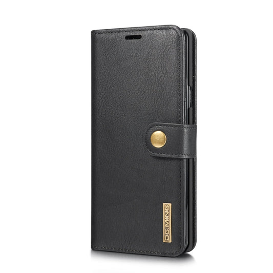 DG.MING Étui en cuir magnétique détachable à rabat avec texture Crazy Horse pour Galaxy Note 9, avec support, fentes pour cartes et portefeuille (noir)