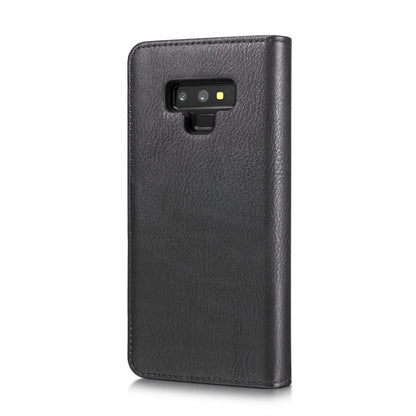 DG.MING Étui en cuir magnétique détachable à rabat avec texture Crazy Horse pour Galaxy Note 9, avec support, fentes pour cartes et portefeuille (noir)