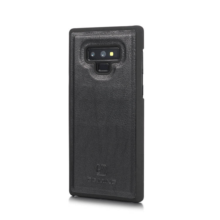 DG.MING Étui en cuir magnétique détachable à rabat avec texture Crazy Horse pour Galaxy Note 9, avec support, fentes pour cartes et portefeuille (noir)