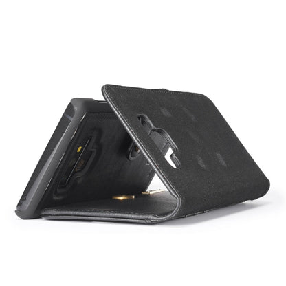 DG.MING Étui en cuir magnétique détachable à rabat avec texture Crazy Horse pour Galaxy Note 9, avec support, fentes pour cartes et portefeuille (noir)