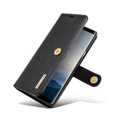 DG.MING Étui en cuir magnétique détachable à rabat avec texture Crazy Horse pour Galaxy Note 9, avec support, fentes pour cartes et portefeuille (noir)