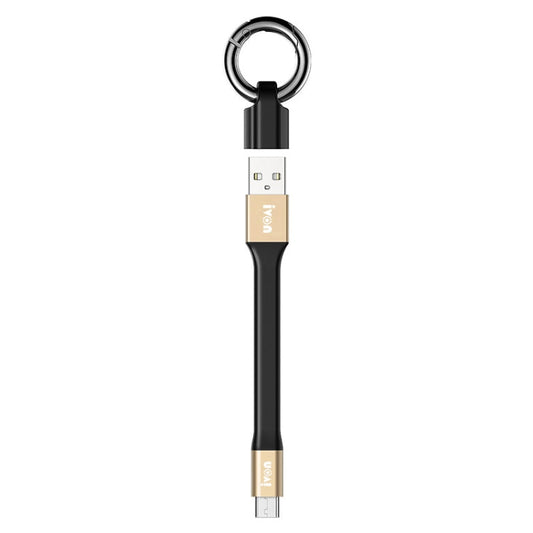 IVON CA90 3.1A Max USB to USB-C / Type-C Portable Data Cable with Ring, Length: 14.5cm (Champagne Gold)