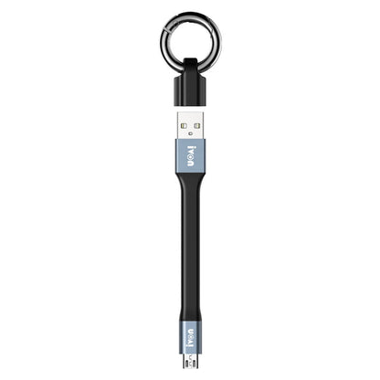 IVON CA90 3.1A Max USB to Micro USB Portable Data Cable with Ring, Length: 14.5cm (Dark Gray)