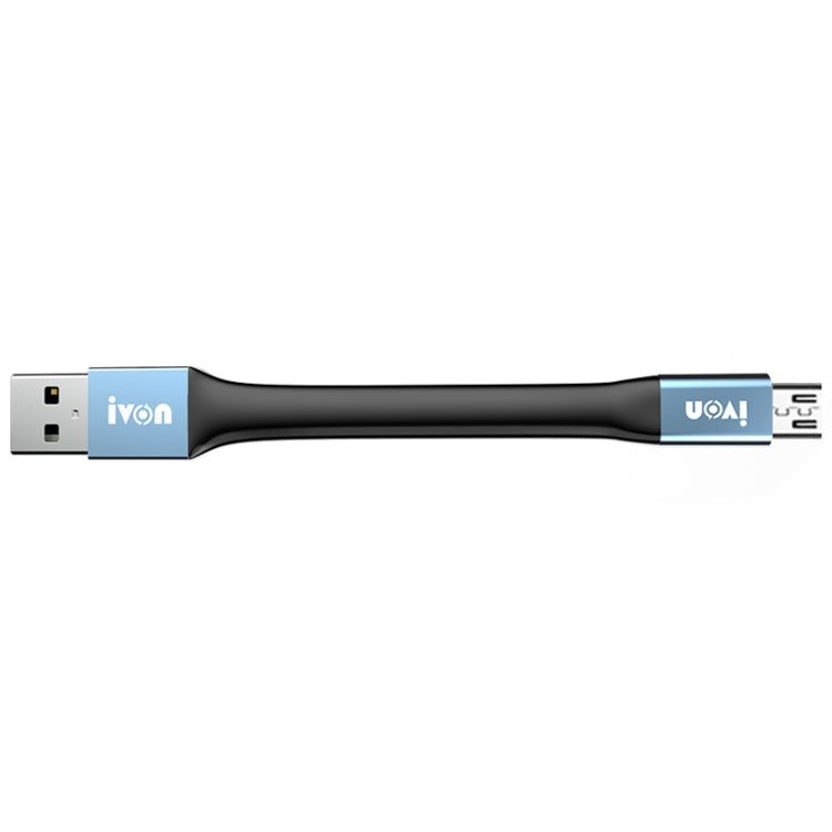 IVON CA90 3.1A Max USB to Micro USB Portable Data Cable with Ring, Length: 14.5cm (Dark Gray)