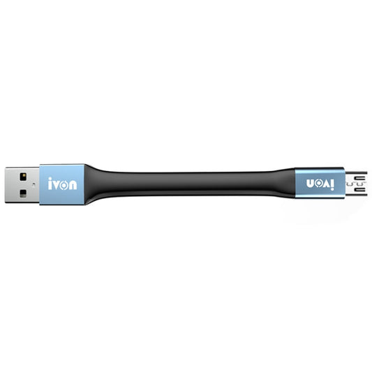 IVON CA90 3.1A Max USB to Micro USB Portable Data Cable with Ring, Length: 14.5cm (Dark Gray)
