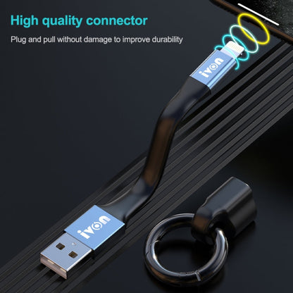 IVON CA90 3.1A Max USB to Micro USB Portable Data Cable with Ring, Length: 14.5cm (Dark Gray)