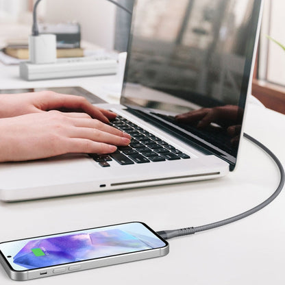 IVON CA92 2.4A Max USB to Micro USB Rubber Fast Charging Data Cable, Length: 1.5m (Grey)