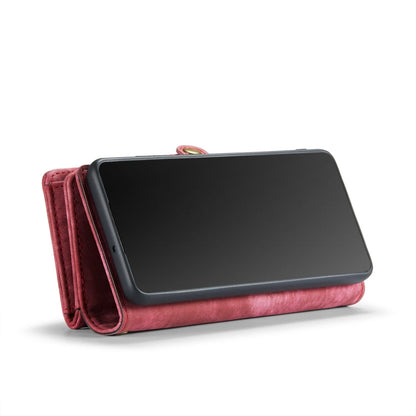 CaseMe-008 Detachable Multifunctional Retro Frosted Horizontal Flip Leather Case for Galaxy A20 / M10S, with Card Slot & Holder & Zipper Wallet & Photo Frame(Red)