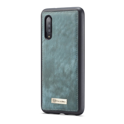 CaseMe-008 Detachable Multifunctional Retro Frosted Horizontal Flip Leather Case for Galaxy A50, with Card Slot & Holder & Zipper Wallet & Photo Frame(Blue)