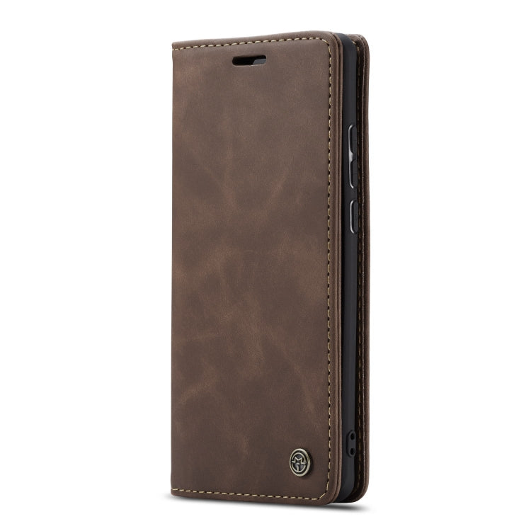 CaseMe-013 Multifunctional Retro Frosted Horizontal Flip Leather Case for Galaxy A70, with Card Slot & Holder & Zipper Wallet & Photo Frame(Coffee)