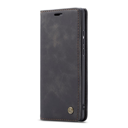 CaseMe-013 Multifunctional Retro Frosted Horizontal Flip Leather Case for Galaxy A30S / A50S / A50, with Card Slot & Holder & Zipper Wallet & Photo Frame(Black)