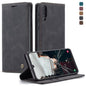 CaseMe-013 Multifunctional Retro Frosted Horizontal Flip Leather Case for Galaxy A30S / A50S / A50, with Card Slot & Holder & Zipper Wallet & Photo Frame(Black)