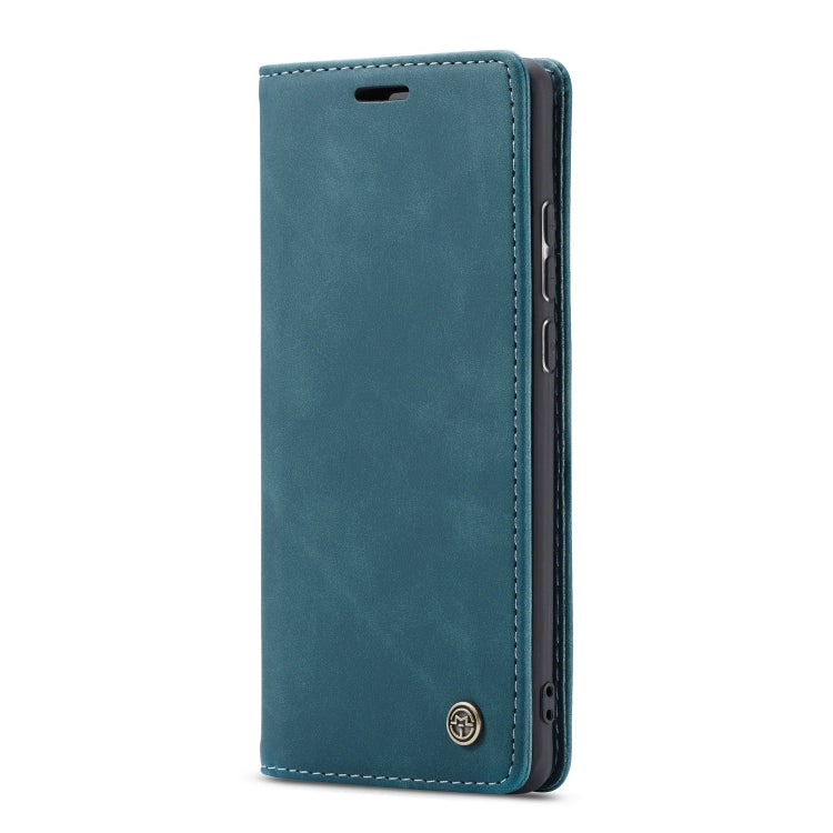 CaseMe-013 Multifunctional Retro Frosted Horizontal Flip Leather Case for Galaxy A30S / A50S / A50, with Card Slot & Holder & Zipper Wallet & Photo Frame(Blue)