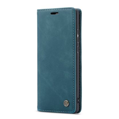 CaseMe-013 Multifunctional Retro Frosted Horizontal Flip Leather Case for Galaxy A30S / A50S / A50, with Card Slot & Holder & Zipper Wallet & Photo Frame(Blue)
