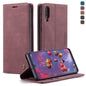 CaseMe-013 Multifunctional Retro Frosted Horizontal Flip Leather Case for Galaxy A30S / A50S / A50, with Card Slot & Holder & Zipper Wallet & Photo Frame(Wine Red)