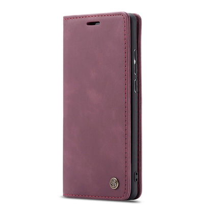 CaseMe-013 Multifunctional Retro Frosted Horizontal Flip Leather Case for Galaxy A40, with Card Slot & Holder & Wallet(Wine Red)