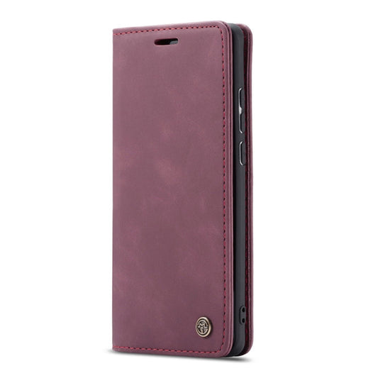 CaseMe-013 Multifunctional Retro Frosted Horizontal Flip Leather Case for Galaxy A40, with Card Slot & Holder & Wallet(Wine Red)