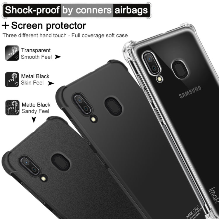IMAK All-inclusive Shockproof Airbag TPU Case for Galaxy A20 / Galaxy A30, with Screen Protector(Transparent)