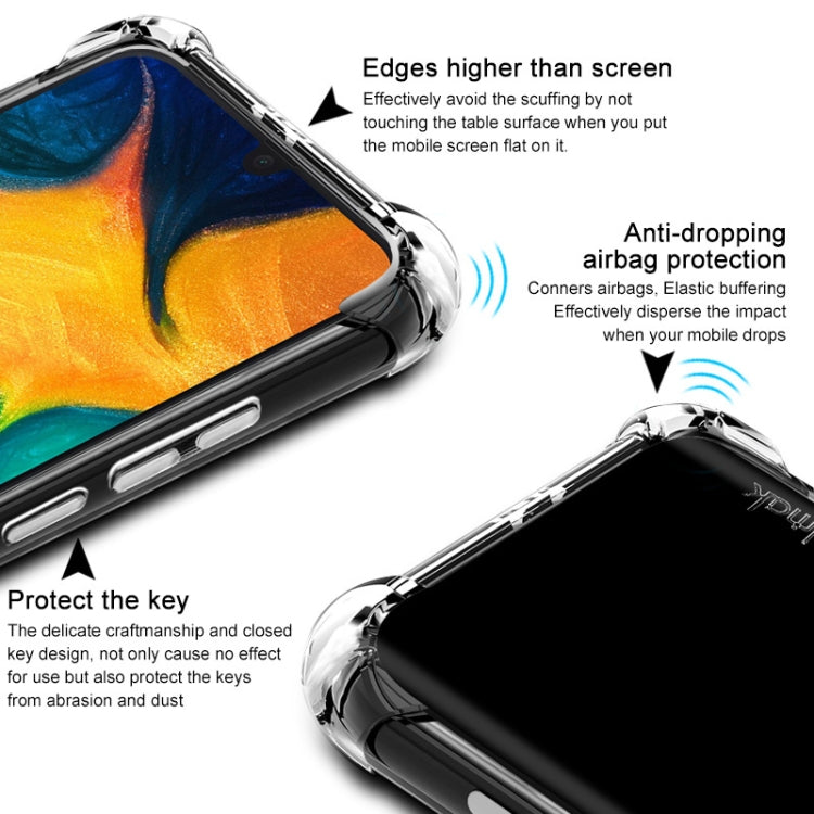 IMAK All-inclusive Shockproof Airbag TPU Case for Galaxy A20 / Galaxy A30, with Screen Protector(Transparent)