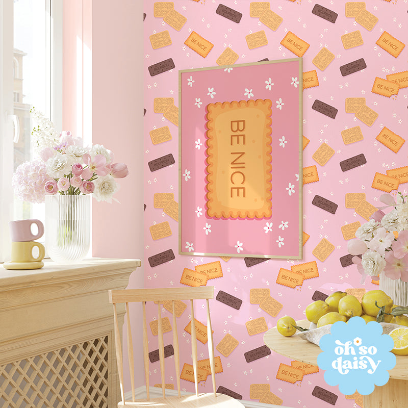 OH CRUMBS - PINK WALLPAPER