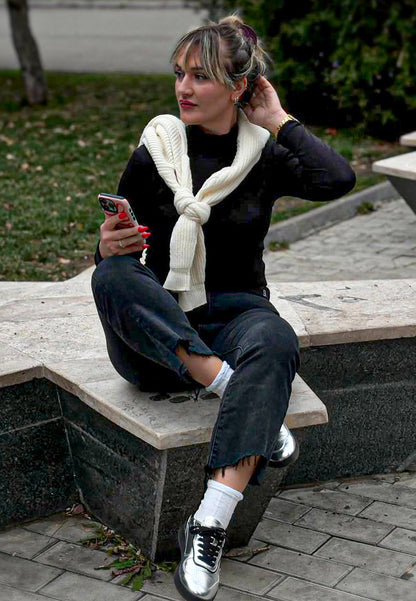 Kyniska Metallic Faux Leather Everyday Sneakers