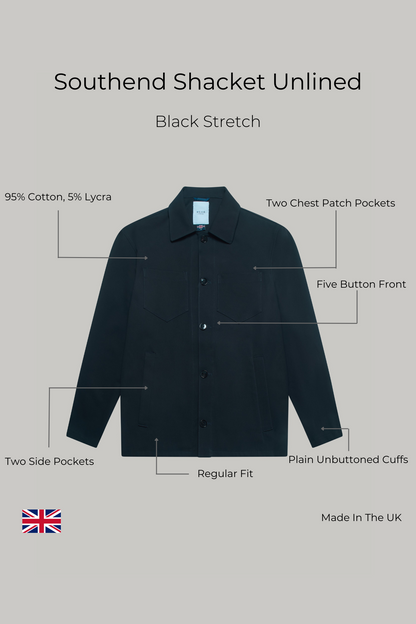 Southend Shacket Unlined - Black Stretch