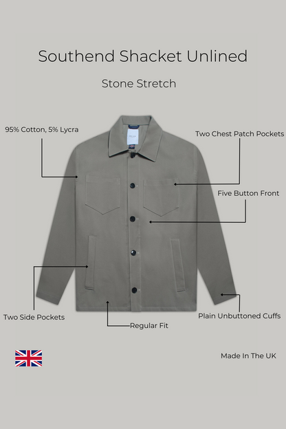 Southend Shacket Unlined - Stone Stretch