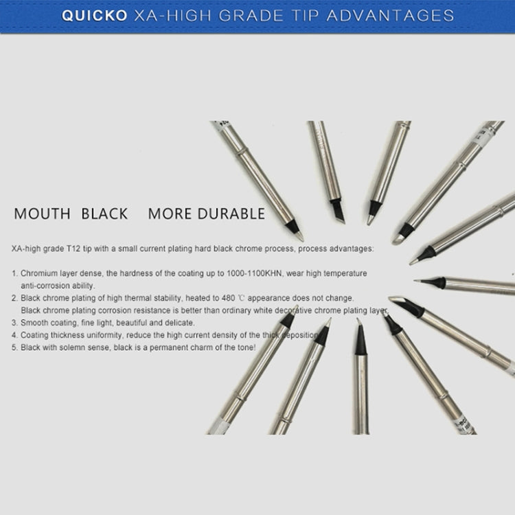 QUICKO T12-K Black Welding Lead-free Soldering Iron Tip