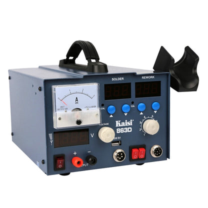 Kaisi K-863D Station de soudage 3 en 1 à air chaud et station de reprise SMD avec alimentation CC 3A pour machine de réparation de soudure de carte PCB de téléphone, prise US