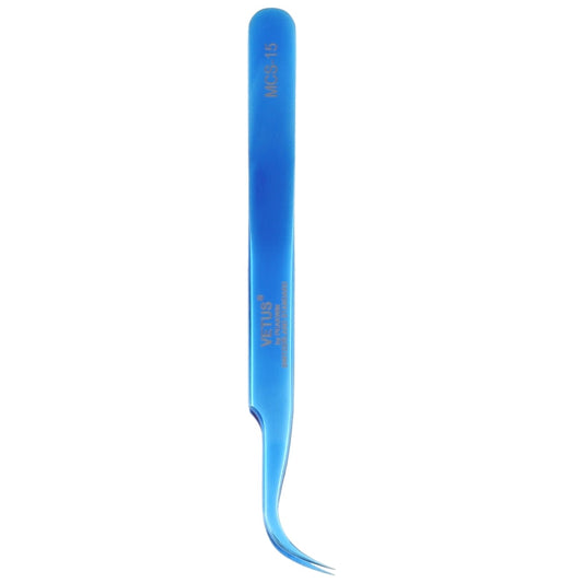 Pince à épiler courbée Vetus MCS-15 bleu vif