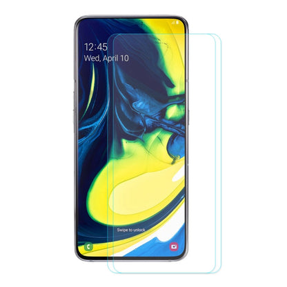 2 PCS ENKAY Hat-Prince 0.26mm 2.5D 9H Tempered Glass Protective Film for Galaxy A80