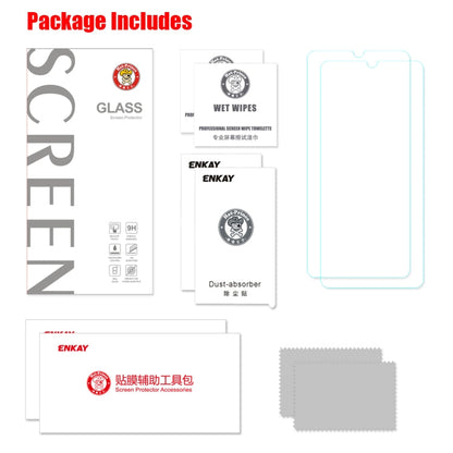 2 PCS ENKAY Hat-Prince 0.26mm 2.5D 9H Tempered Glass Protective Film for Samsung Galaxy A70