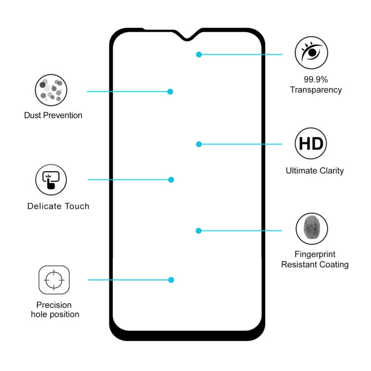 2 PCS ENKAY Hat-prince Full Glue 0.26mm 9H 2.5D Tempered Glass Film for Galaxy A10