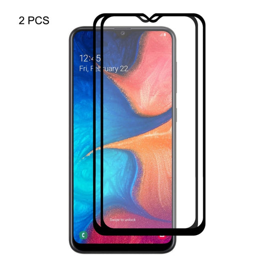 2 PCS ENKAY Hat-prince Film en Verre Trempé 9H 2.5D de 0,26mm à Colle Pleine pour Galaxy A20