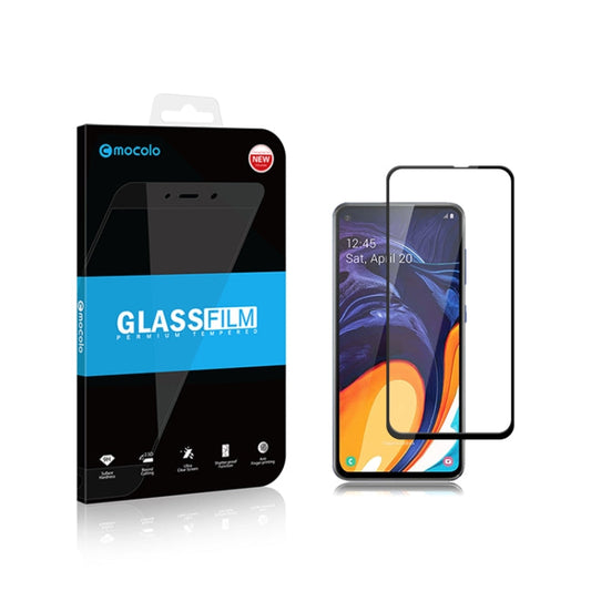 Film de protection en verre trempé mocolo 0.33mm 9H 2.5D, avec colle intégrale et sérigraphie, pour Galaxy A60