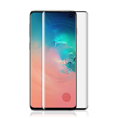 Film en verre trempé mocolo 0.33mm 9H 3D à bords arrondis pour Galaxy S10+, Compatible Déverrouillage par Empreinte Digitale (Noir)