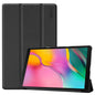 ENKAY PU Leather + Plastic Bottom Case with Three-folding Holder for Galaxy Tab A 10.1 (2019) T510 / T515(Black)