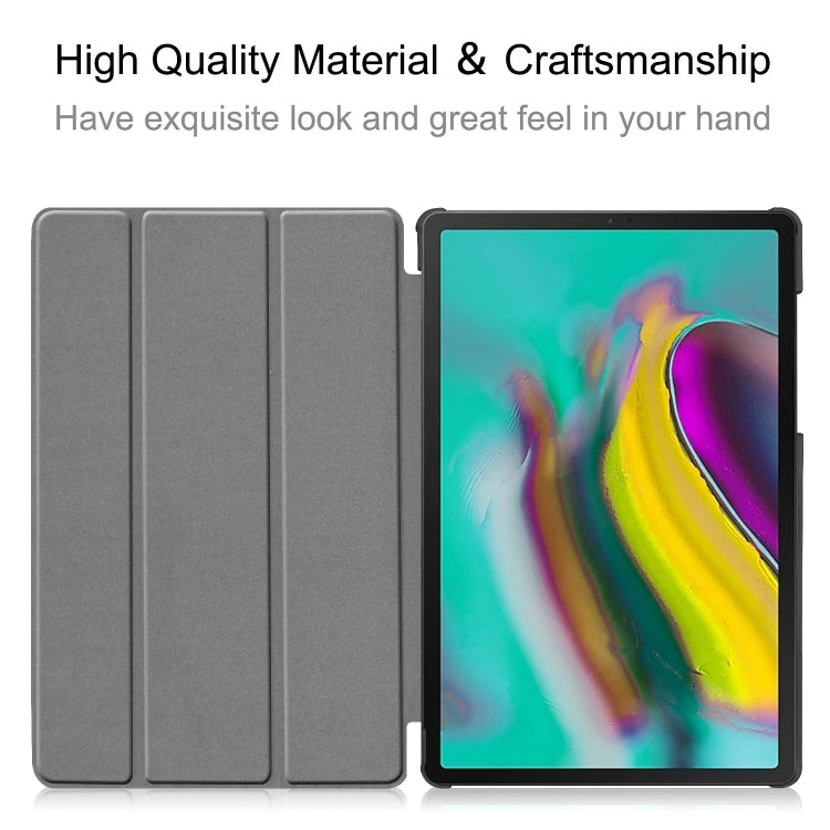 ENKAY High Quality PU Leather + Plastic Bottom Smart Case with Three-folding Holder for Samsung Galaxy Tab S5e 10.5 T720 / T725(Black)