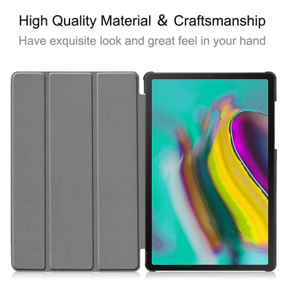 ENKAY High Quality PU Leather + Plastic Bottom Smart Case with Three-folding Holder for Samsung Galaxy Tab S5e 10.5 T720 / T725(Black)