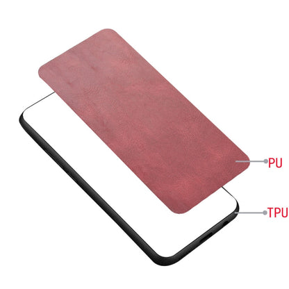 For Infinix Hot 9 Shockproof Sewing Cow Pattern Skin Texture PC + PU + TPU Case(Red)