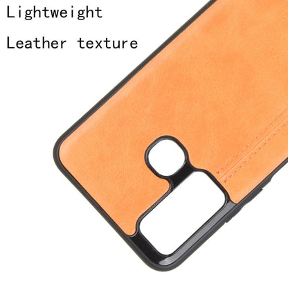 For Infinix Hot 9 Shockproof Sewing Cow Pattern Skin Texture PC + PU + TPU Case(Orange)