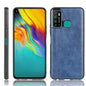 Pour Infinix Hot 9 Coque Antichoc Motif Vache Couture Texture Peau PC + PU + TPU (Bleu)