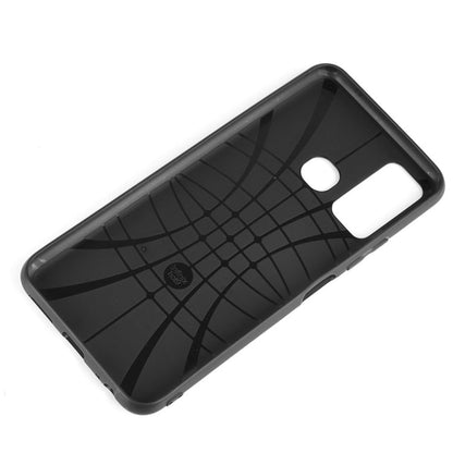 Pour Infinix Hot 9 Coque Antichoc Motif Vache Couture Texture Peau PC + PU + TPU (Bleu)