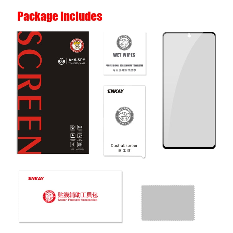 For Samsung Galaxy A71 ENKAY Hat-Prince 0.26mm 9H 6D Privacy Anti-spy Full Screen Tempered Glass Film