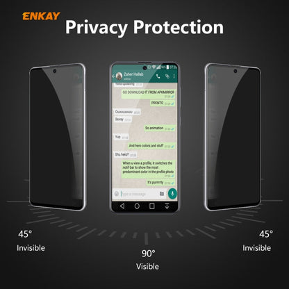 For Samsung Galaxy A71 ENKAY Hat-Prince 0.26mm 9H 6D Privacy Anti-spy Full Screen Tempered Glass Film