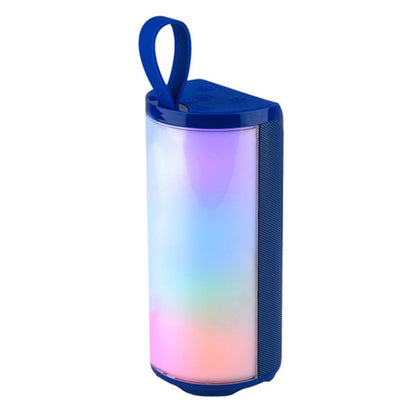 T&G TG169 Enceinte Bluetooth portable à LED Subwoofer étanche d'extérieur Stéréo 3D Mini haut-parleur sans fil Support AUX FM Carte TF (Bleu)