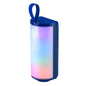 T&G TG169 Enceinte Bluetooth portable à LED Subwoofer étanche d'extérieur Stéréo 3D Mini haut-parleur sans fil Support AUX FM Carte TF (Bleu)