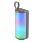 T&G TG169 LED Portable Bluetooth Speaker Outdoor Waterproof Subwoofer 3D Stereo Mini wireless Loudspeaker Support AUX FM TF card(Gray)