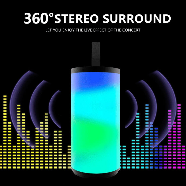 T&G TG169 Enceinte Bluetooth portable LED Subwoofer étanche extérieur Stéréo 3D Mini haut-parleur sans fil Support AUX FM Carte TF (Vert)