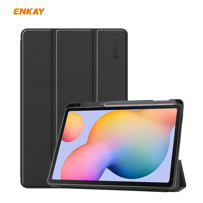 Pour étui de tablette intelligent en cuir ENKAY avec fente pour stylo pour Samsung Galaxy Tab S6 Lite P610 / P615 / Tab S6 Lite 2022 / P613 / P619 (noir)